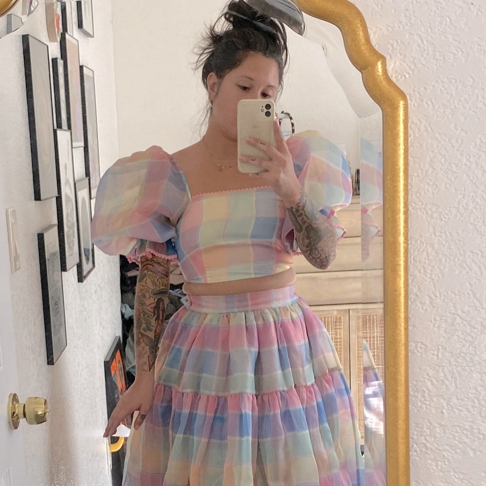 Selkie Rainbow Plaid Top